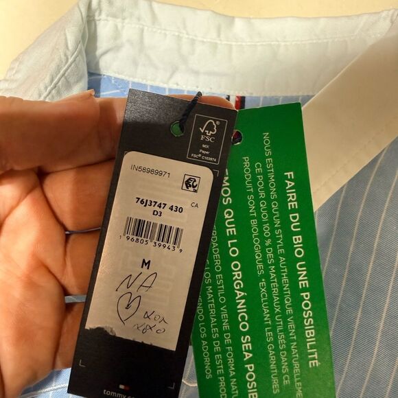 Tommy Hilfiger Light Blue Pinstripe Shirt - Picture 7 of 7